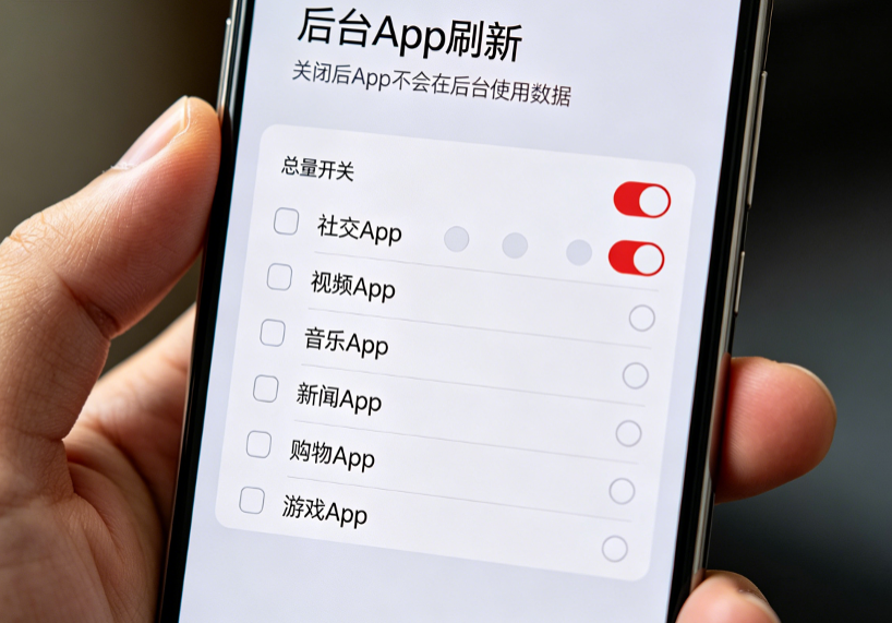 苹果手机省电技巧_后台APP刷新设置界面_苹果派