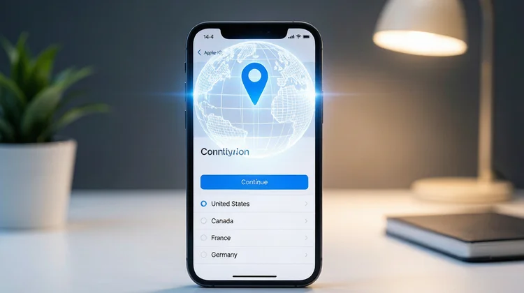 苹果ID地区切换 iPhone展示Apple ID账户地区选择设置界面 苹果派