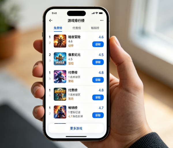 ios 手游排行榜页面 - 苹果派