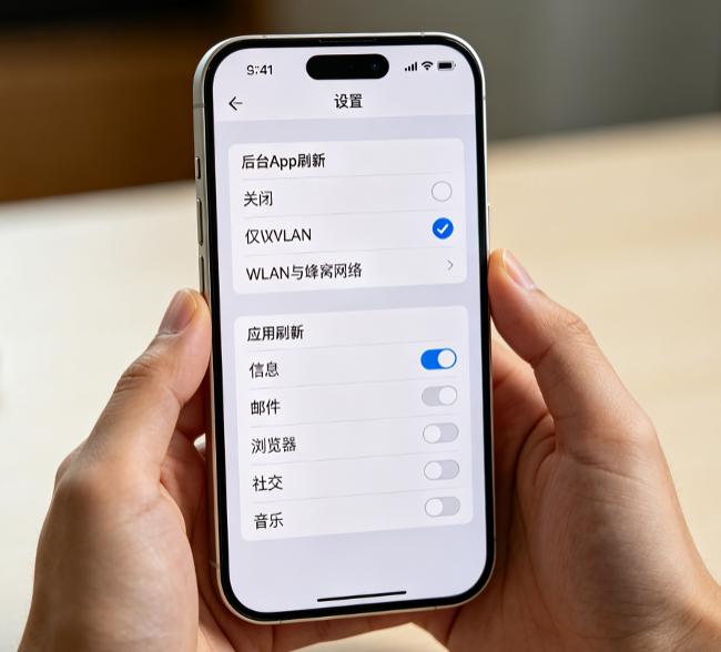 iPhone 后台刷新降温设置 - 苹果派
