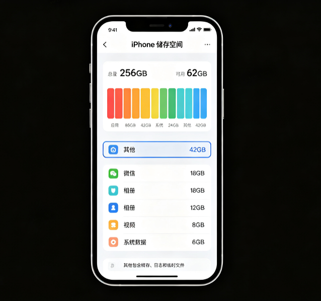 iPhone 其他占用过大空间明细 - 苹果派