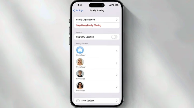 Apple ID 家庭共享设置成员列表 - 苹果派