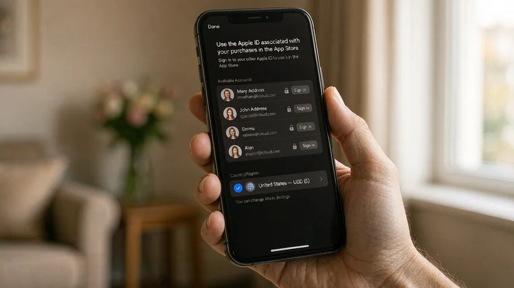 App Store切换海外Apple ID账号界面 苹果派