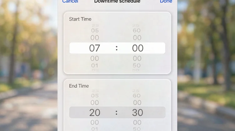iPhone 屏幕使用时间 停用时间 安排界面 苹果派
